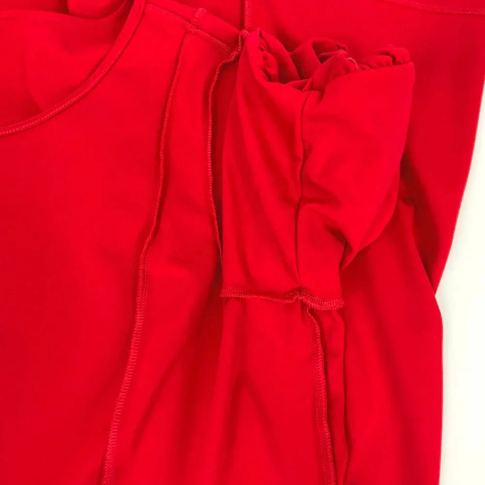 J Jill Simple Elegance Puff Sleeves Dress In Red Cherry Size 2XL - Picture 16 of 16